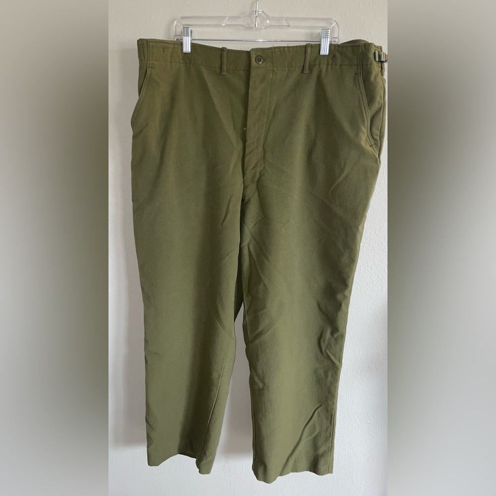 Vintage Men's Olive Green wool military Pants sz XL rare